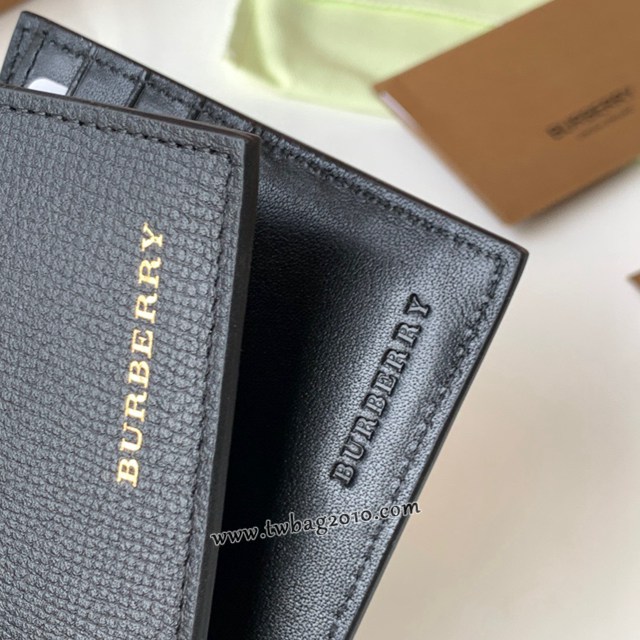 Burberry專門店新款短夾 巴寶莉小牛皮拼格紋男士短夾錢包 yxb1466